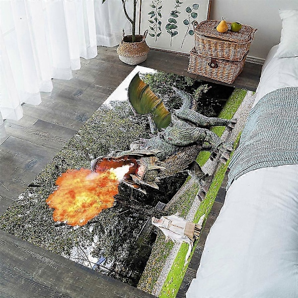 Nordisk Stil Tæpper 3d Dinosaur Print Tykt Tæppe Til Stue Sengekant Soveværelse Fjer Tæppe Husholdnings Flannel Måtte/tæpper3 120cmx180cm