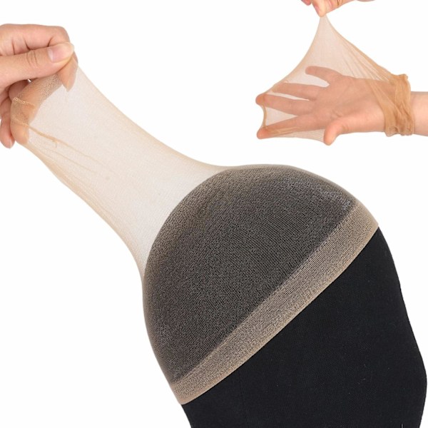 12 Stycken HD Perukmössor för Kvinnor Tunn och Transparent Perukmössa för Spetsfrontperuk Andningsbar Högelastisk Stretchig Strumpa Nude Mössor
