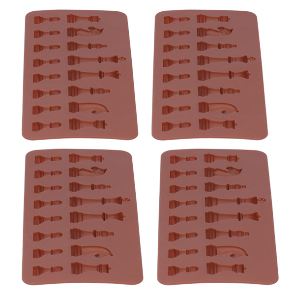 4 STK Sjakkform Silikonform Sjokoladekakform for DIY-baking