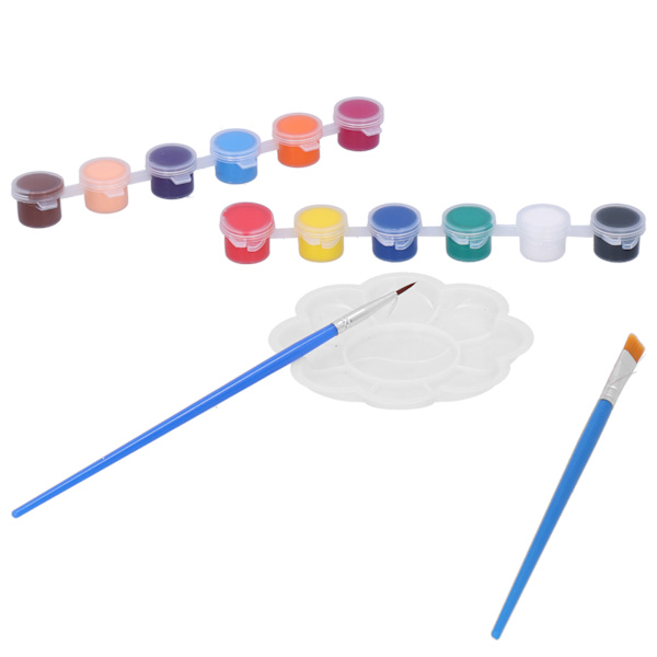 12 farver maling pigment tegne pensler malepalette maleri kunstneriske håndværk forsyninger