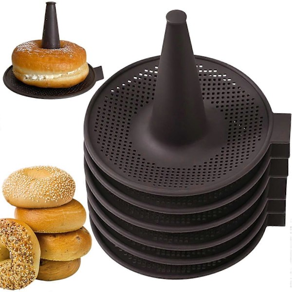 Silikoneforme, Donutform til bagning, Donutpander sæt, 6 stk. kageforme til bagels og doughnut kagepander ZD E