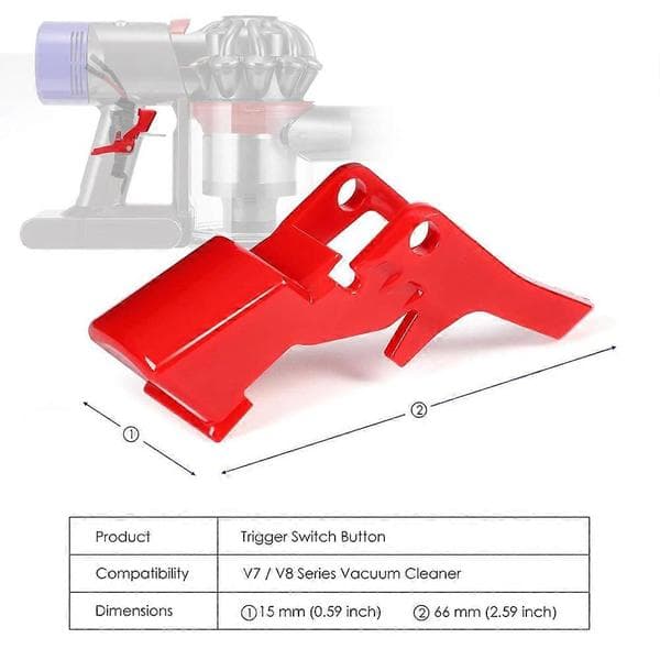 Trigger Button for V7 V8 SV10 SV11 Vacuum Cleaner, Strong Red Switch Button Replacement Spare Parts Röd