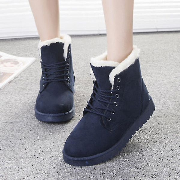 Mysiga Bruna Vinterankelboots med Tjock Fleecefodring