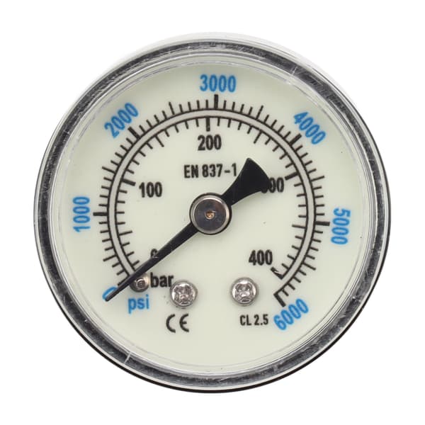 6000 Psi CO2 trykmåler 1/8npt gevind lufttrykmåler dobbelt skala lysende kuldioxidmåler