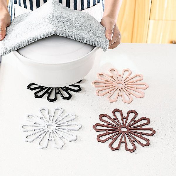 Silikon Trivet Matte Sett - Ekstra Tykk for Varme Retter, Gryter og Panner - Kjøkkenvarmeputer for Benkeplate og Bord - 12 stk
