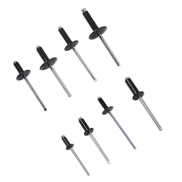 Black Rivet 200 Stk Blindnagler med Boks Aluminium Nagler Popnagler Sortiment Åpne Runde Nagler Aluminium Blindnagler Kuppelhode