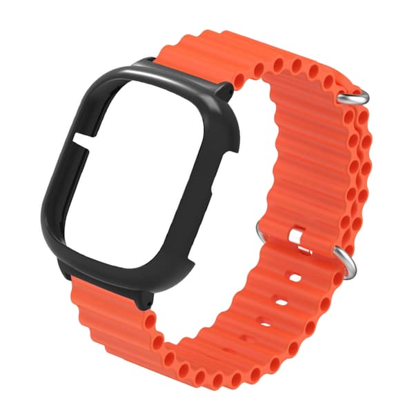 Smart Watch Cases PC Protective Shell Watch Screen Protector Bezel Ring Frame with Silicone Watch Strap for Honor 4 Orange