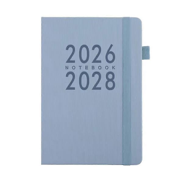 Schema Book Monthly Planner Notebook 2026-2028 Jan To Dec Softcover With Elastic Diary Writing Pen Minimalist Design Blu Blue One size