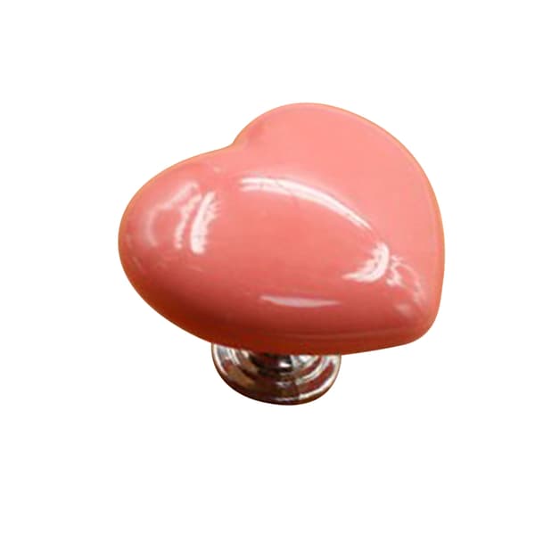 Hjerteformet toalettankknapp i plast, solid universell toalettknapp trykkutskifting for baderom rosa