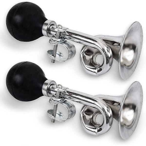 Polkupyörän torvi, metallinen puristettava pelle-torvi polkupyörään, polkupyörän kello, yleismallinen, sopii 22,2 mm ohjaustankoon, 2 kpl