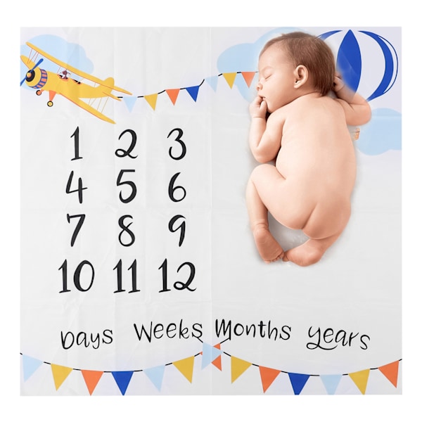 Baby Fotografi Props Polyester Bomuld Milepæl Måtte Kalender Foto Skydning Baggrund