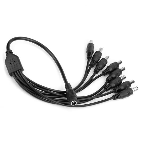 DC 12V 1 Hun til 8 Han Strømforsynings Splitter Kabel Adapter Konverter til CCTV Kamera