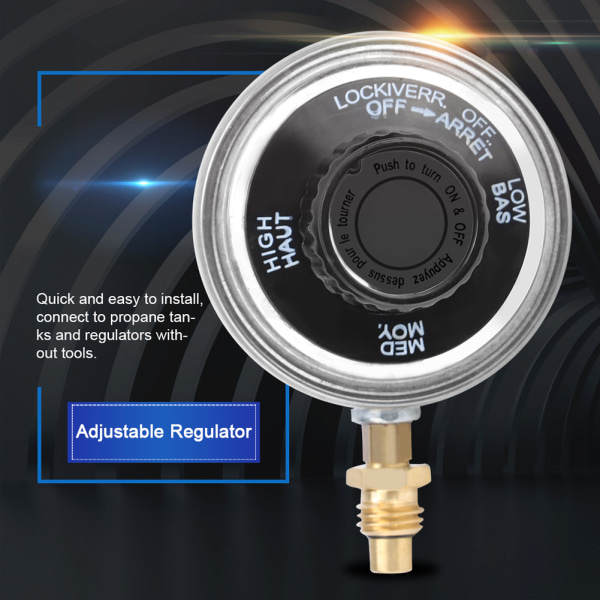 Zinklegering 1"-20UNF propangas lavtryksjusterbar regulatorkontrolventil Grill-1 stk.
