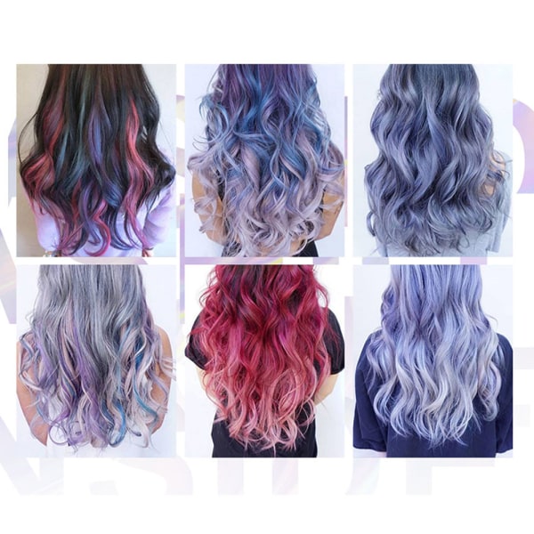 6 färger Tillfällig hårfärg för flickor Ljusa färger Säker Enkel blandning Tvättbar engångshårfärgning Färg Typ A