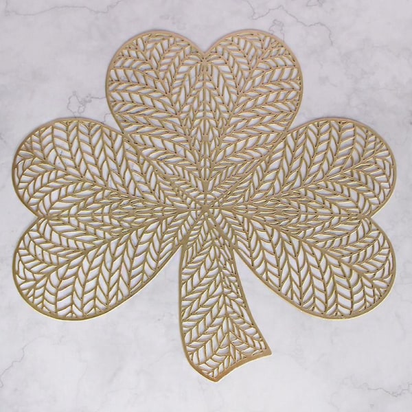 Luksusstil Lett PVC Golden Clover hul isolert rund brettmatte