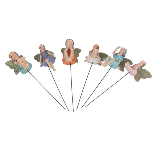 6 stk Fairy Figure Miniature Fairy Elf Statue Mini Have Yard Mikro Landskab Urtepotte dekoration