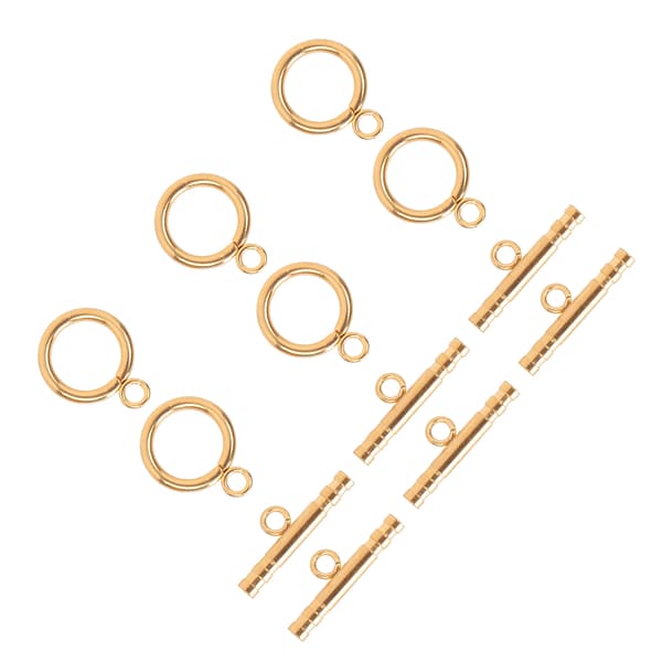Runde T-lås i rustfrit stål til gør-det-selv halskæde armbånd smykker guld