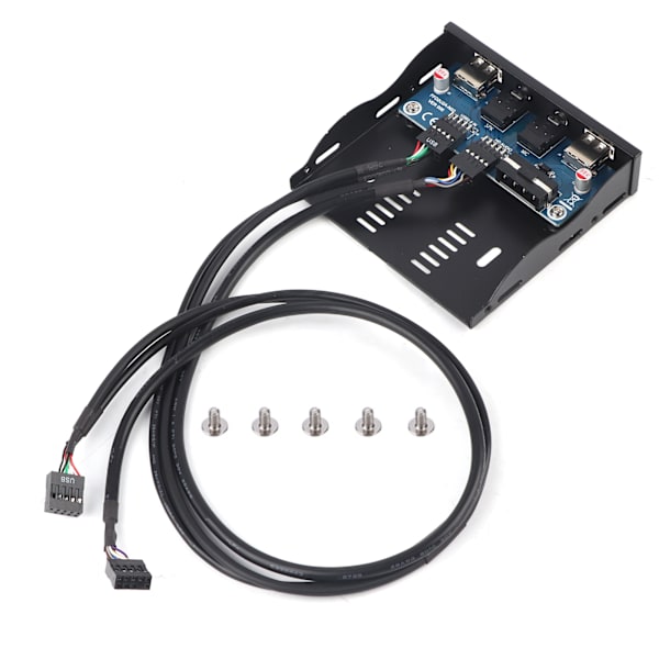 USB2.0 HDAUDIO Floppy Frontpanel 3,5' 9Pin til 2 USB2.0 Interface med Mic Audio