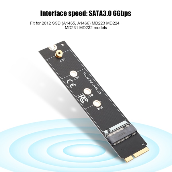 SSD-adapterkort M2 SATA for OS X 2012 SolidState-harddisk Riser-kort A1465 A1466
