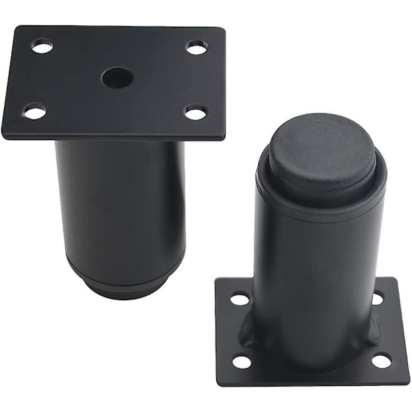 Justerbare møbelben i metall - Ideell for bord, seng, sofa (8-12 cm, svart)