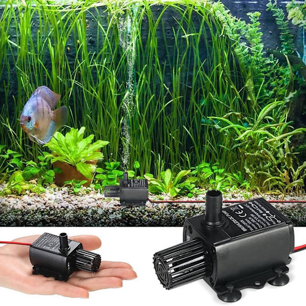 Mini Ultra Quiet Nedsänkbar Pump Akvarium Trädgård Damm USB Fontän Vattenpump DC 5V 250L/H QR50A