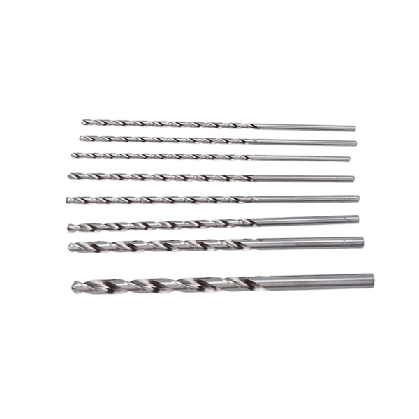 8 st vridborr HSS hålbearbetning metall trä roterande verktygssats 4mm‑10mm extra lång 200mm