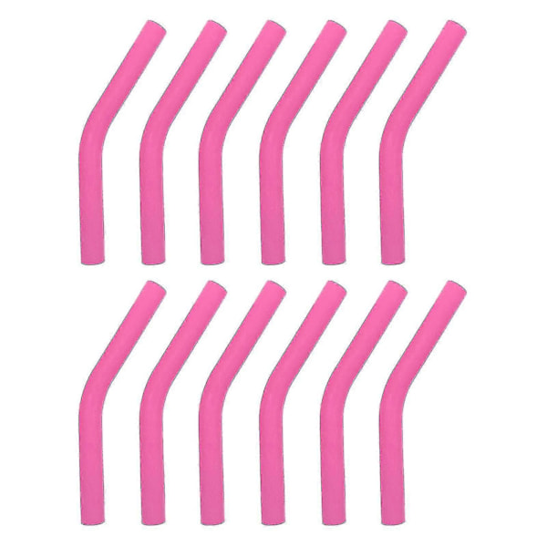 12 kpl Silikonimateriaalista valmistettuja pillin suojuksia, uudelleenkäytettäviä taipuisia pillitarvikkeita kotiin keittiöön, pinkki 8mm