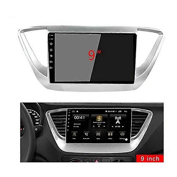 2Din 9-tums Radio DVD Panel Trim för 2 Accent 2017-2018