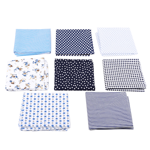 50x50cm 8 st Distinkt tryckt mönster bomullstygtyg DIY sömnad hantverksprojektmaterial