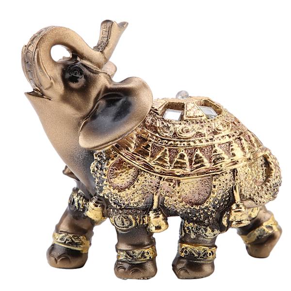 Lucky Feng Shui Kultainen Elefantti Patsas Veistos Varallisuus Figuraatti Lahja Kodinsisustus (M)