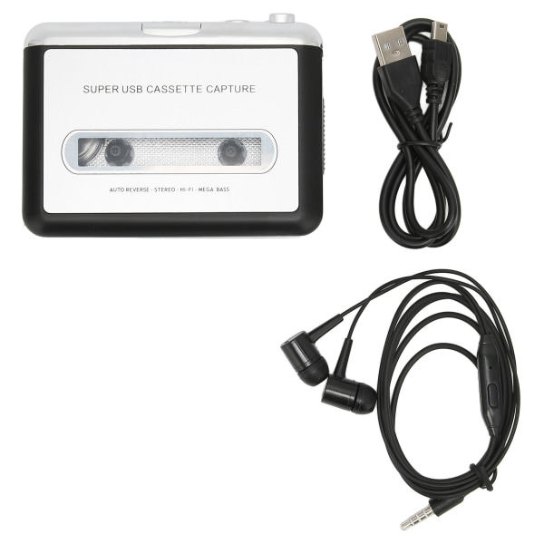 Kassettspelare Bärbar multifunktionell MP3 CD Converter USB Auto Reverse Sound Musikbandspelare för bärbara datorer och PC