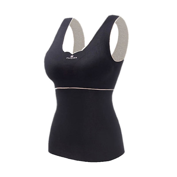 Naisten Slim Fit Musta Saumaton Topi Integroidulla Rintaliivillä
