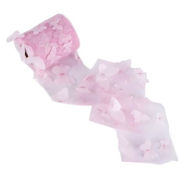 Tulle rulle sy färgglad nätgarn rulle DIY hårtillbehör material band Tulle rulle rosa