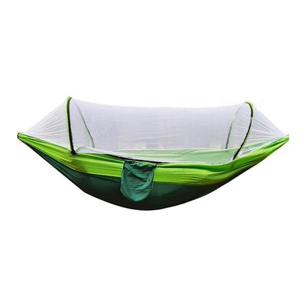 Camping hængekøje med net 210T nylon taft automatisk hurtig åbning hængekøje telt til udendørs 260x140cm/102x55in frugt grøn