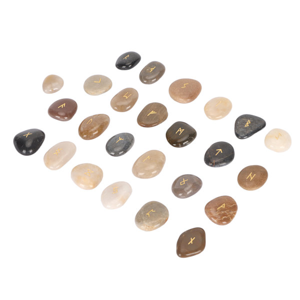 25 stk Rune Stones Set Held og lykke Eliminer negativitet Letvægts spådomsværktøjer til Housewarming Meditation