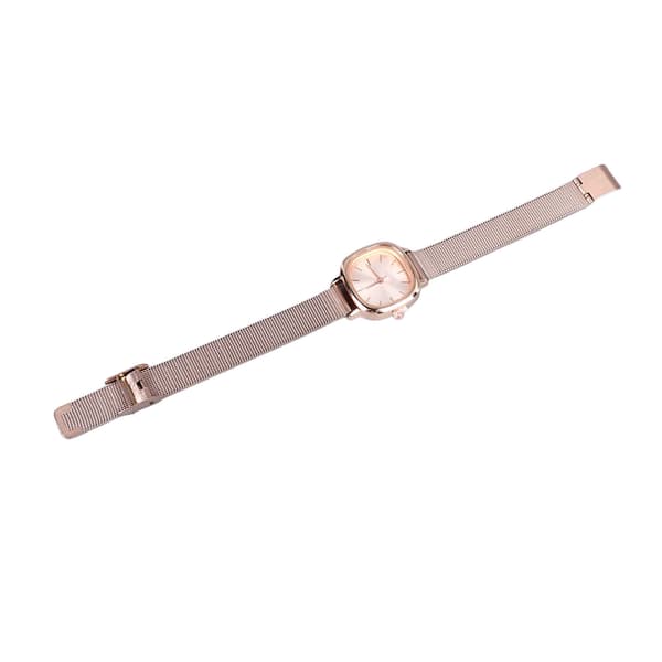 Dame Guld Plating Quartz Ur Rustfrit Stål Rem High Definition Stilfuld Gradient Urskive Dekor Armbåndsur Rosaguld