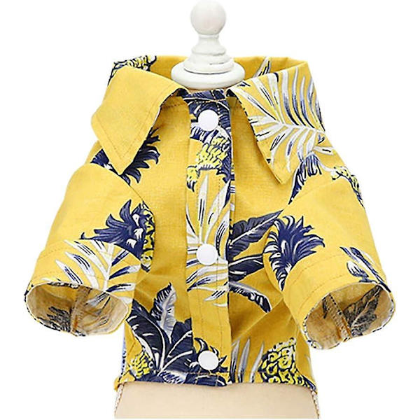 Gul Hawaiian Coconut Tank Top Shirt til små hunde og hvalpe