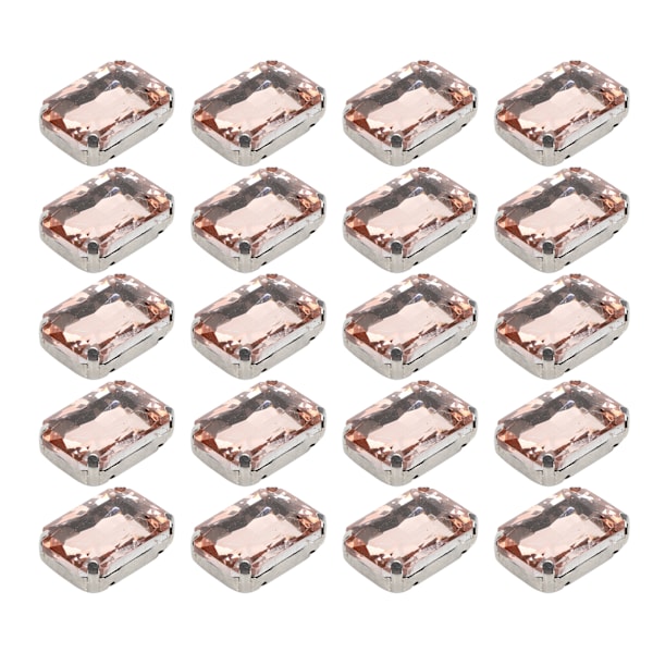 20 st DIY klodiamanter bröllopsklänning retro mode hantverk glas kläddekorationer 13 x 18 mm vattenrosa rektangulär glas klodiamant