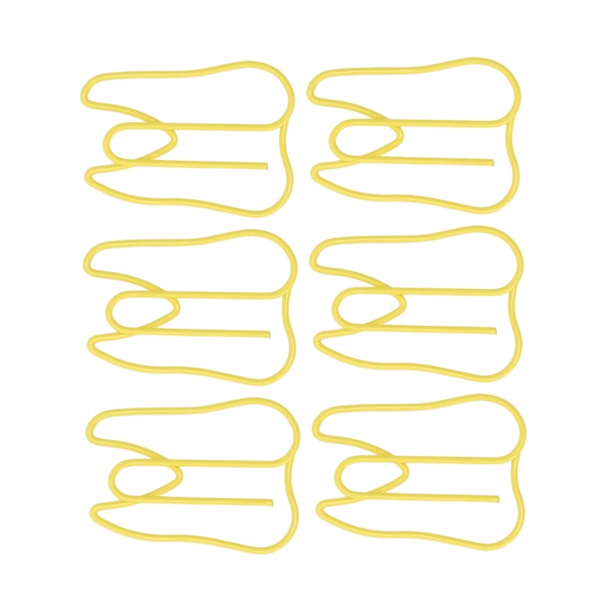 100 STK Papirclips Metal Multifunktionel Papir Memo Clip Bærbare kontorclips til dokument gul