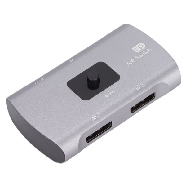 DP A/B-omkopplare 3D visuella effekter DP1.2 tvåvägsomkopplare 4K 60Hz DC 5V extern strömförsörjning