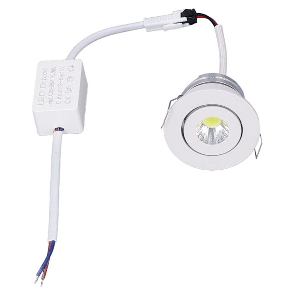 LED-upotettu valaisin Mini säädettävä kulma Alumiini upotettu kattovalaisin Valkoinen 85‑265V Kylmä valkoinen 6000K