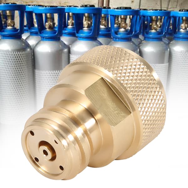 Messing CO2-adapter udskiftningstankbeholderkonvertering (guld)