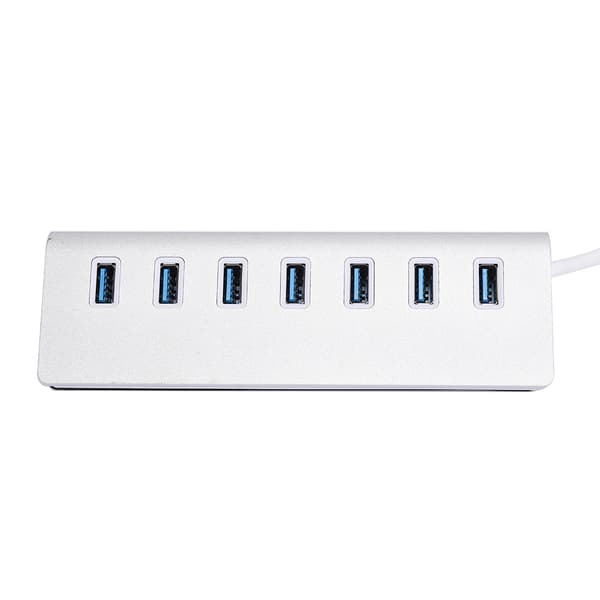 USB 3.0 Splitter Aluminiumlegering Hub 7-i-1 Dockingstasjon for Bærbar Datamaskin
