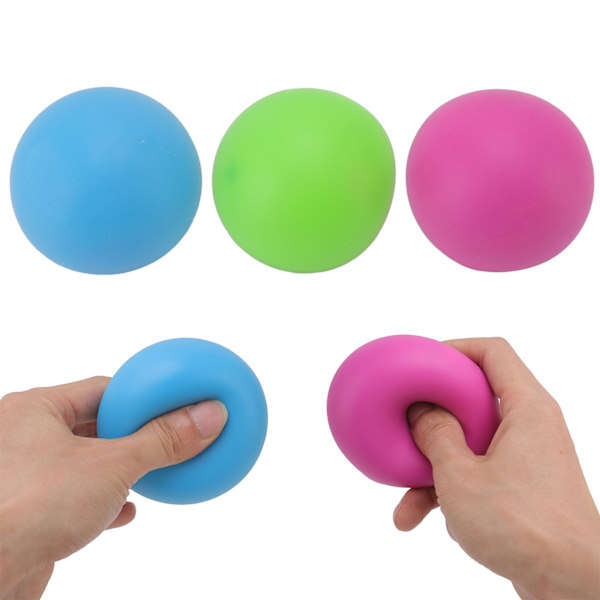 3 st färgskiftande Klämboll Stretch Squeeze Dekompressionsleksak för stress relief Fokusavslappning