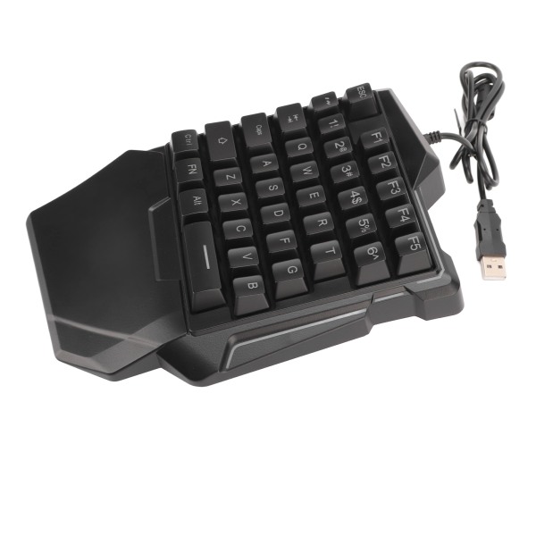 Enhandsspeltangentbord 35 nycklar RGB-bakgrundsbelysning Ergonomiskt bärbart minispeltangentbord för hemmakontorsresor