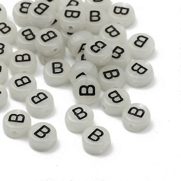 Sort Akryl Lysende Perler 4x7mm Runde til Smykkefremstilling Armbånd Halskæder DIY Tilbehør B 50 stk