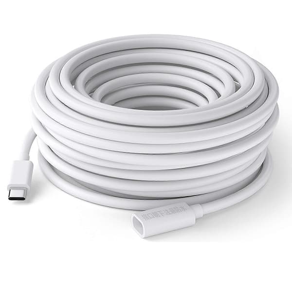 Værbestandig USB C-strømforlengelse for alle utendørsapplikasjoner White-10 meters