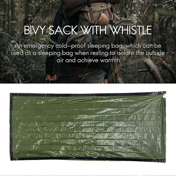 Nödsovsäck Bivy Sack med Visselpipa Utomhusöverlevnad