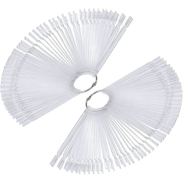 Neglelak Farveprøve Display Stativ med 100 stk. Falske Negle Farveprøve Display Sticks - Transparent
