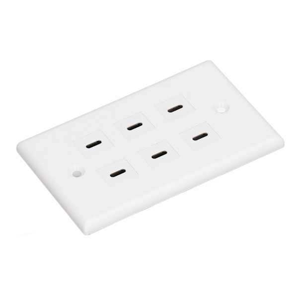 6-porttinen USB liitäntä, tyyppi C USB pistorasia Seinän laajuinen Soveltuvuus USB -pistoke toimistokäyttöön